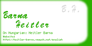 barna heitler business card